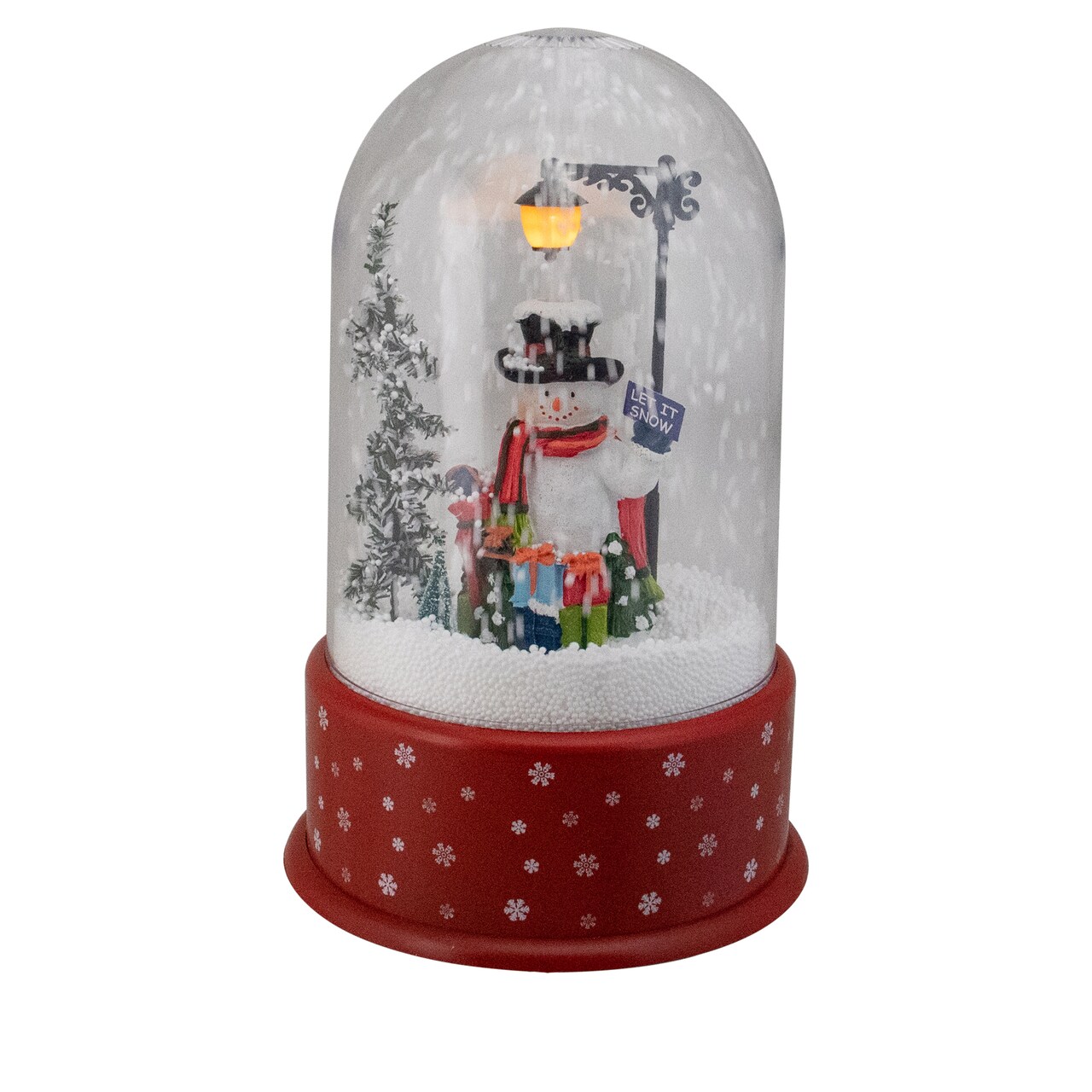 Northlight Lighted Snowman with Street Light Snowing Christmas Globe - 11.75"